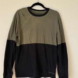 True Religion Men's Olive and Black Long Sleeve Tee